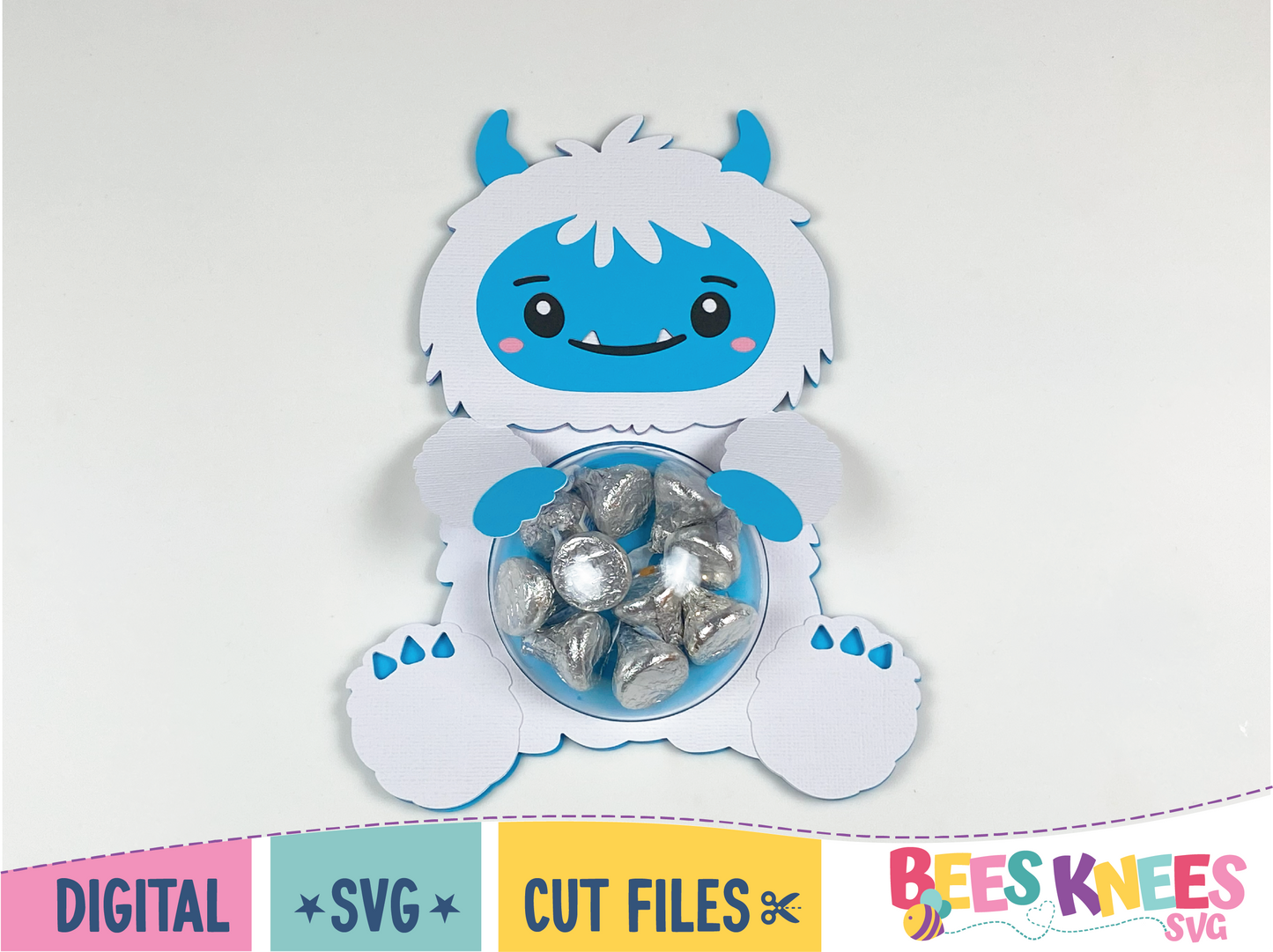 Cute Winter Yeti Dome Candy Holder SVG Cut File Digital Download for Cricut or Silhouette