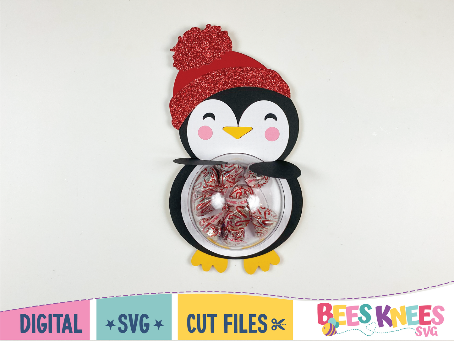 Penguin with Hat Candy Holder SVG File