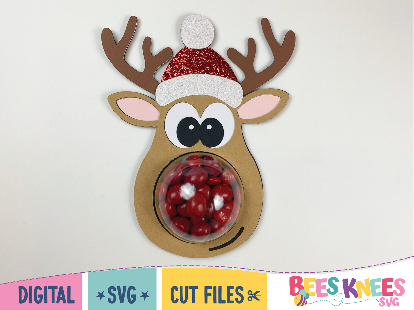 Reindeer Head Dome Candy Holder SVG File