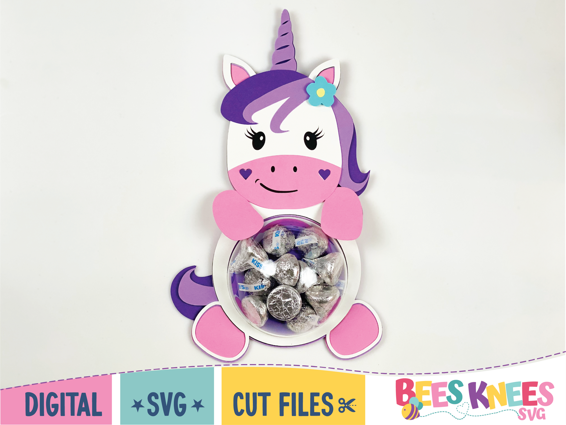 DIY Unicorn Dome Candy Holder SVG Digital Download Cut File for Cricut or Silhouette