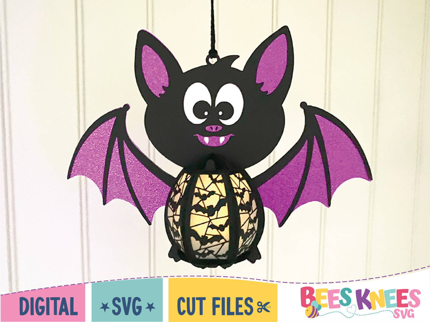 Bat Halloween Belly Lantern SVG Digital File