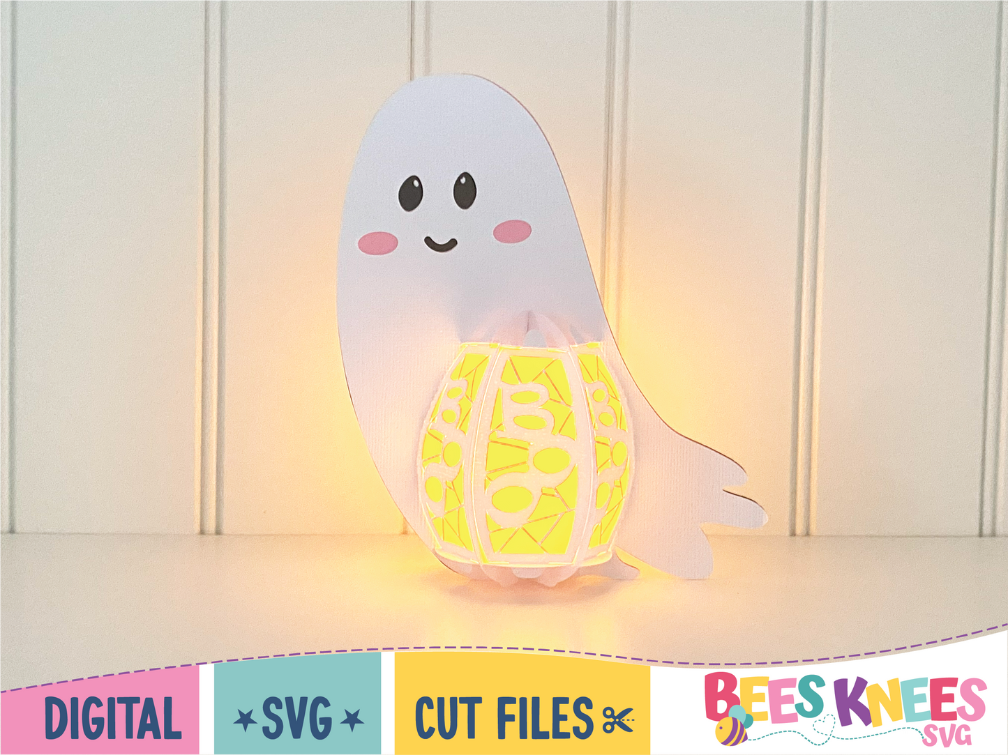 Halloween Ghost Belly Lantern SVG Digital File