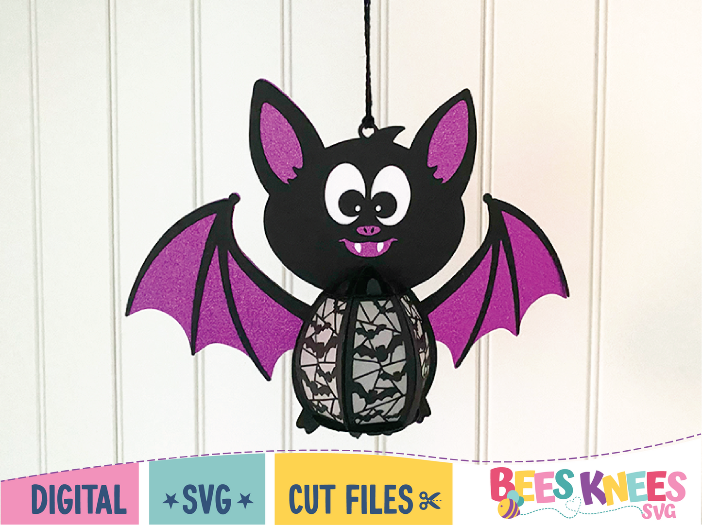 Bat Halloween Belly Lantern SVG Digital File