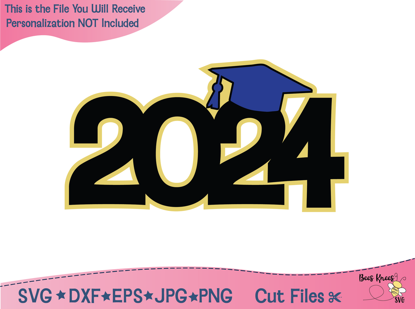 2024 Graduation with Cap SVG Cut File