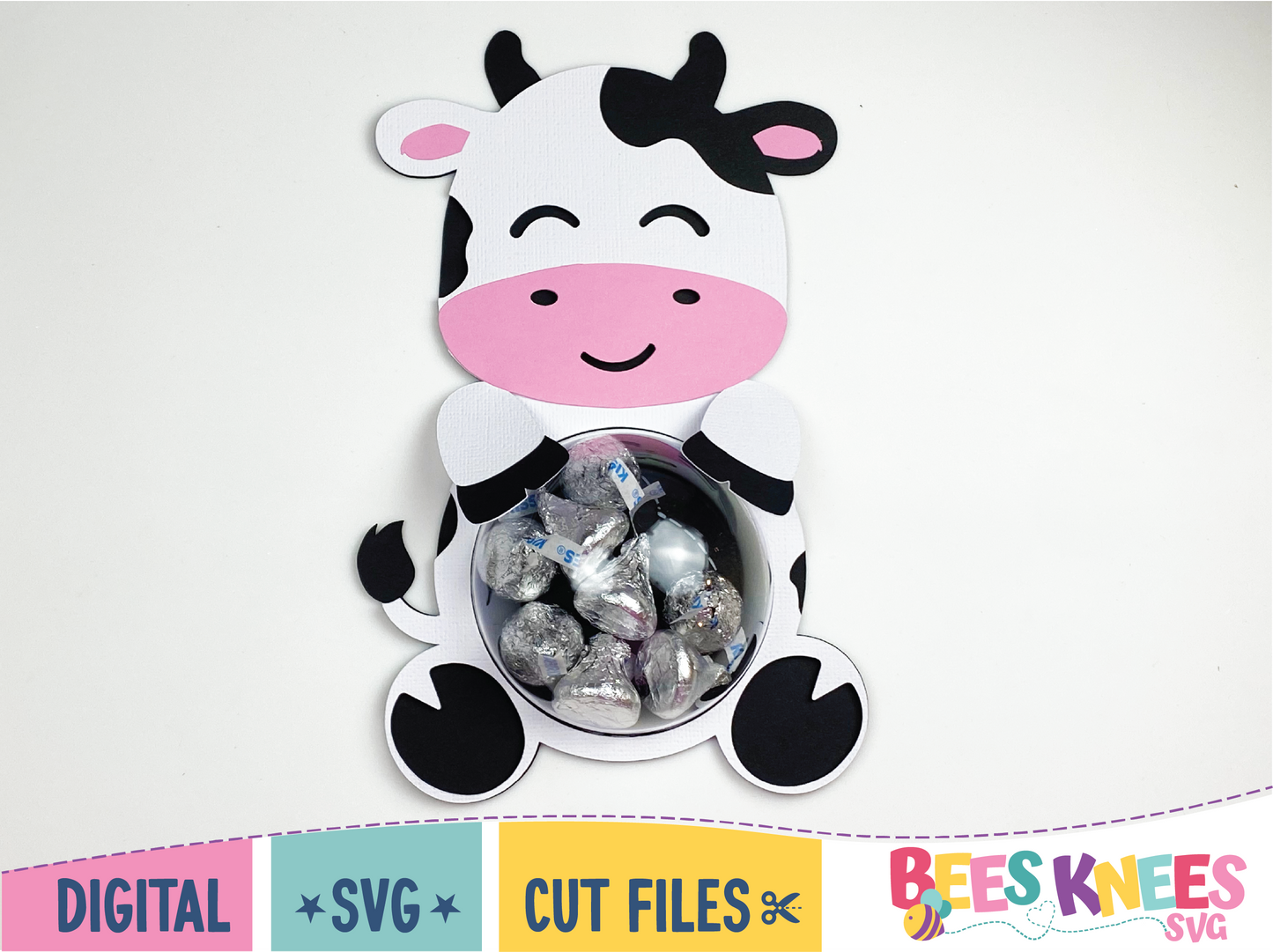 Cute cow dome candy holder svg cut file digital download Cricut or Silhouette