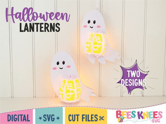 Cute Halloween ghost lantern svg cut file digital download for Cricut or Sihouette