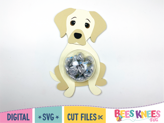 Cute Labrador puppy dog candy holder. SVG digital download cut file for Cricut or Silhouette.