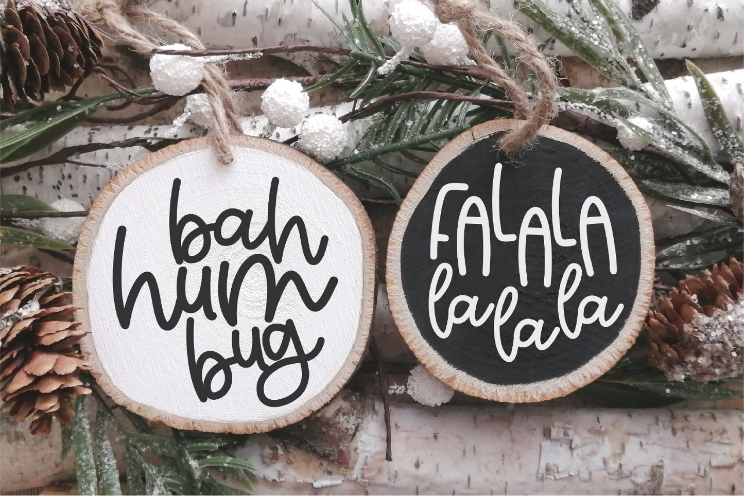 Round Hand Lettered Christmas Ornament SVG File