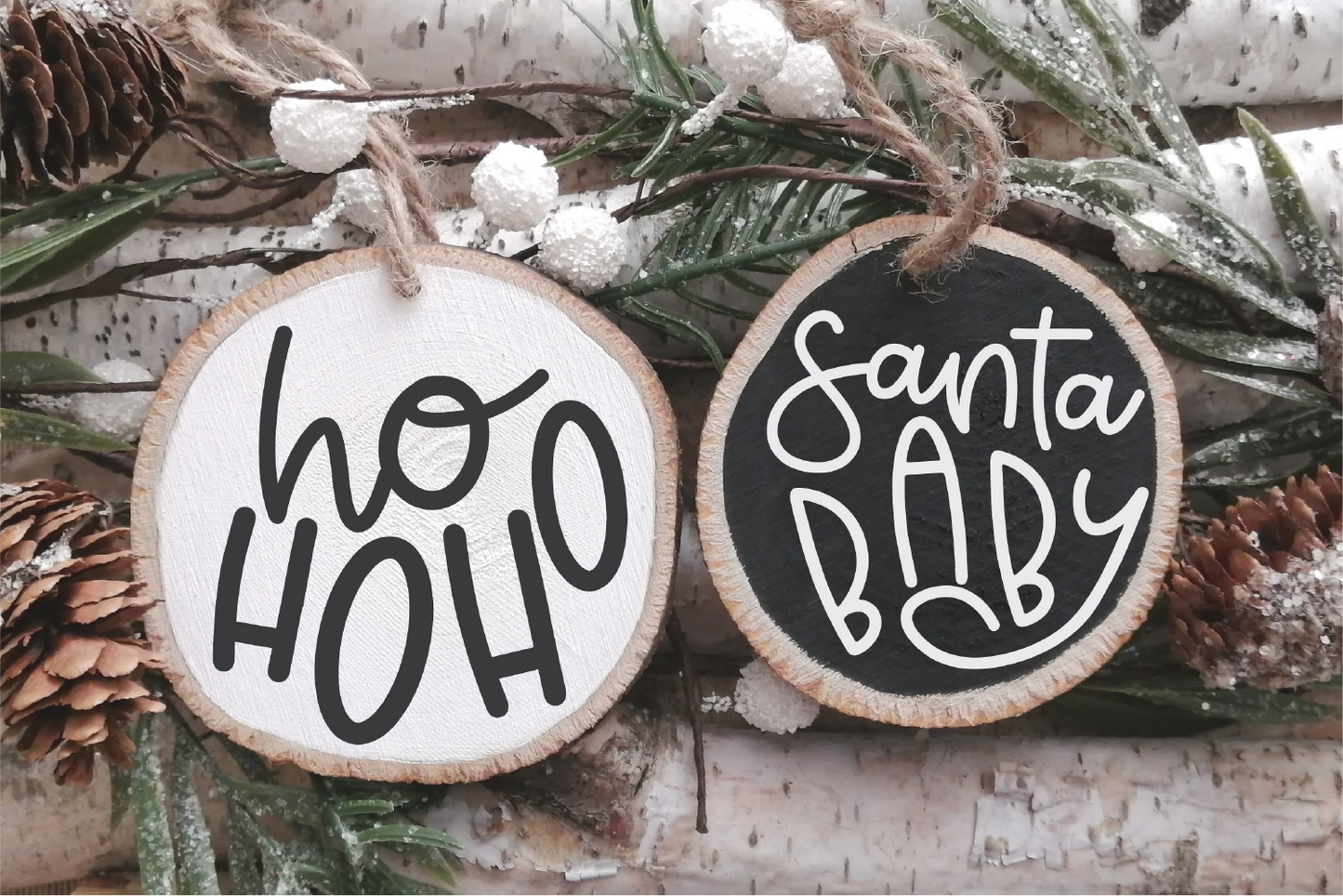 Round Hand Lettered Christmas Ornament SVG File