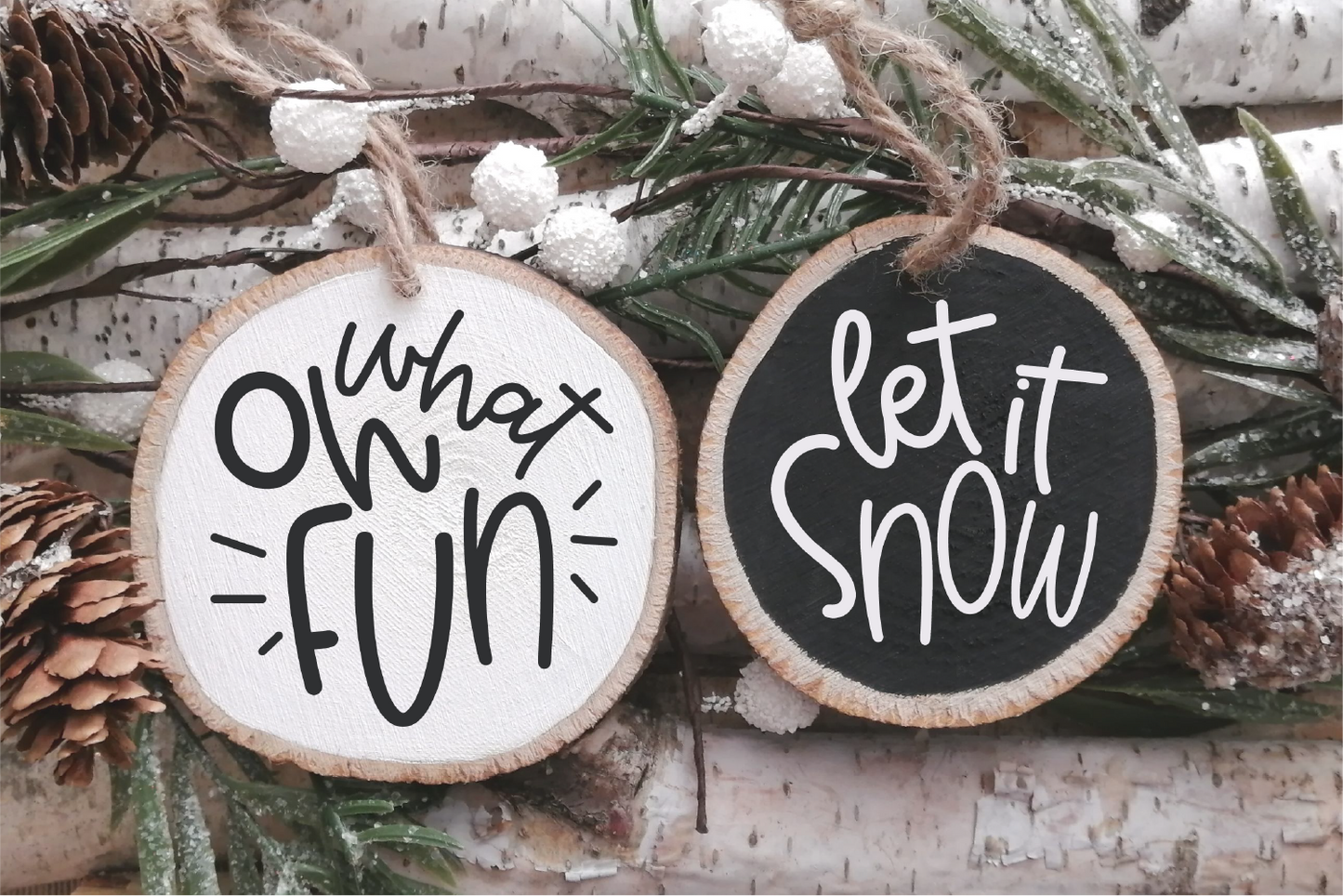 Round Hand Lettered Christmas Ornament SVG File