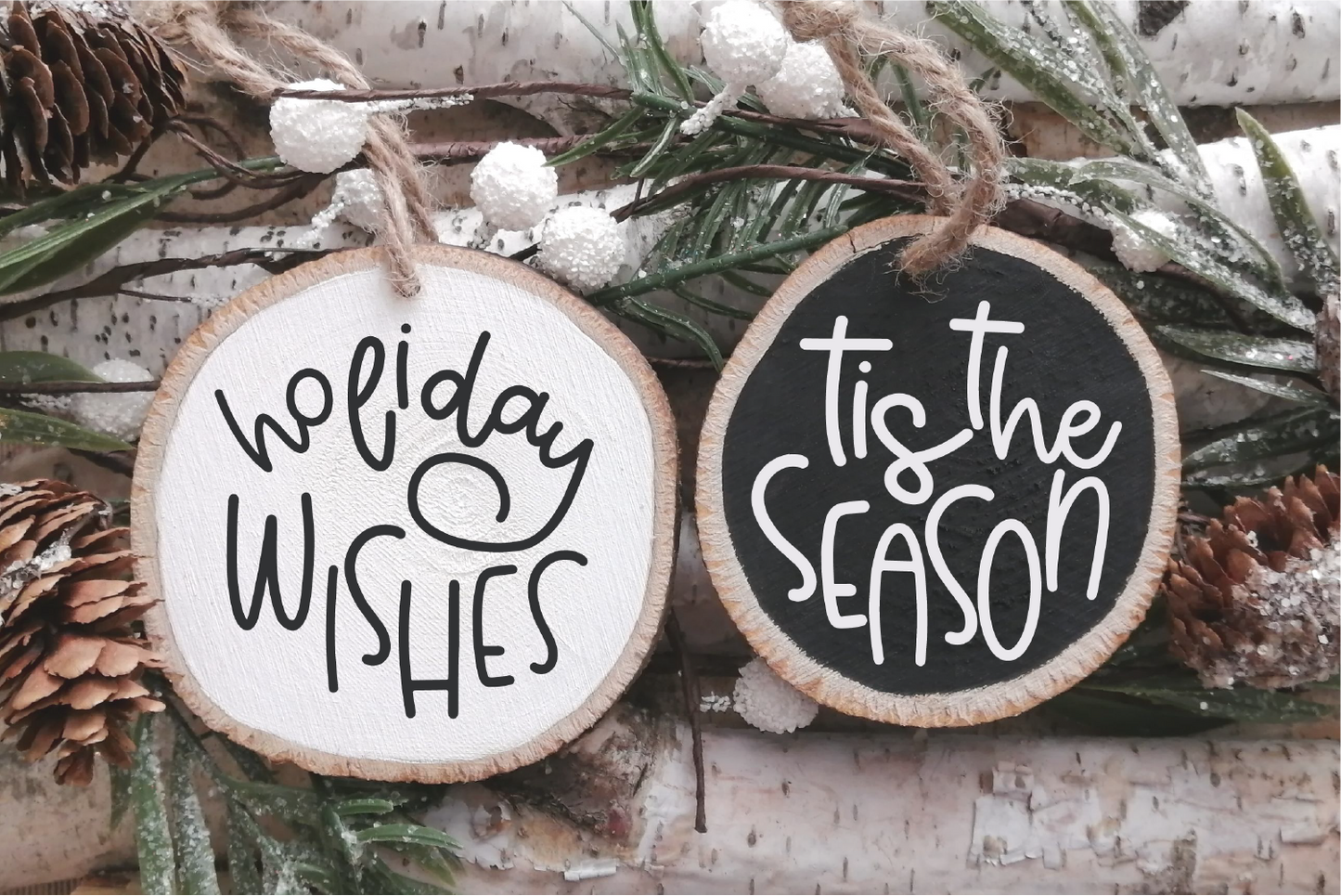 Round Hand Lettered Christmas Ornament SVG File