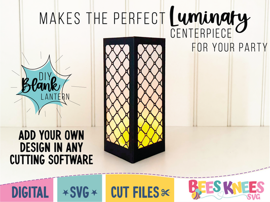 DIY lantern template blank so you can add your own design. Cut out of cardstock for Cricut or Silhouette. SVG cut file.