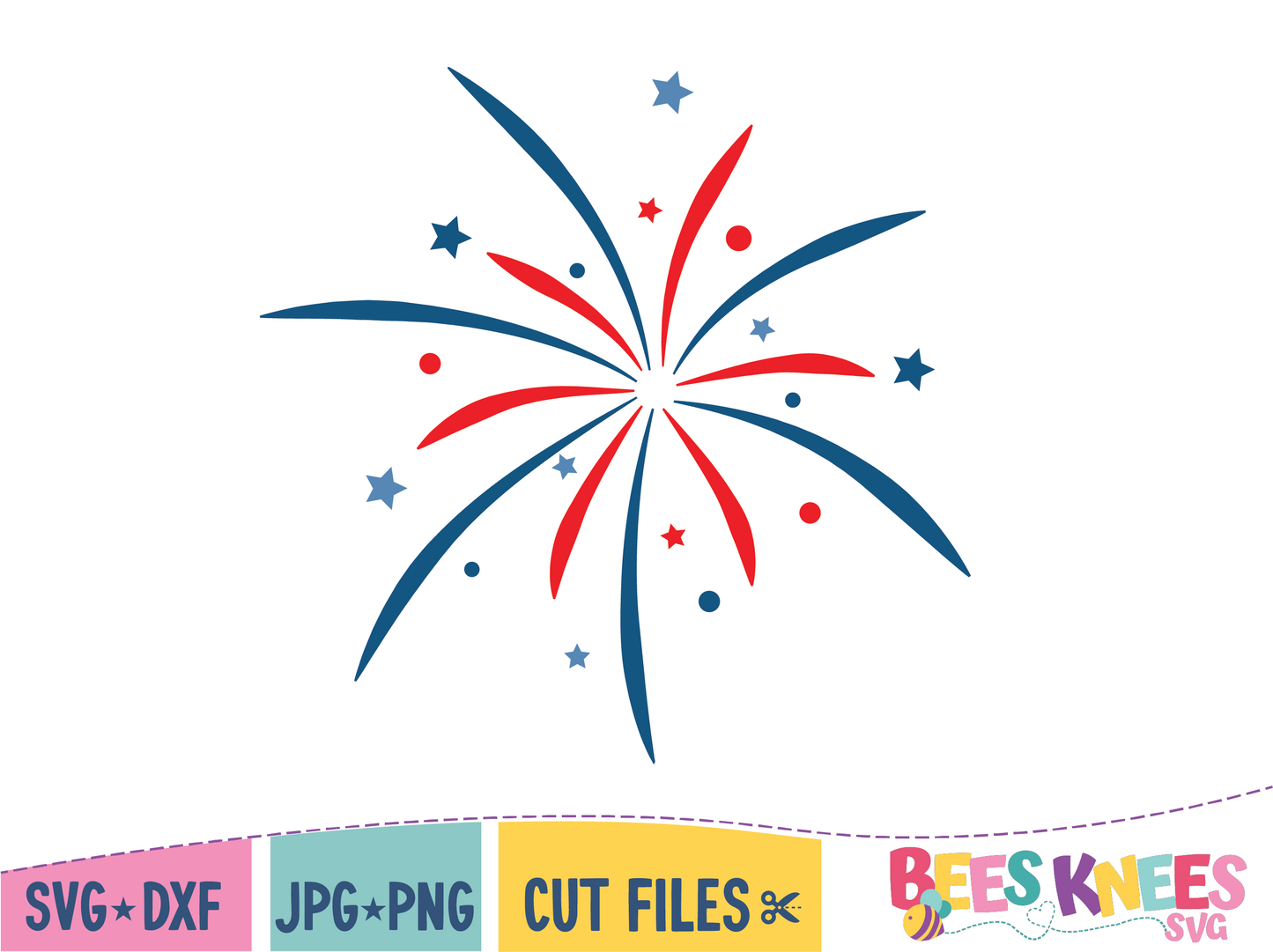 4th of July Patriotic Fireworks SVG Cut File Bundle