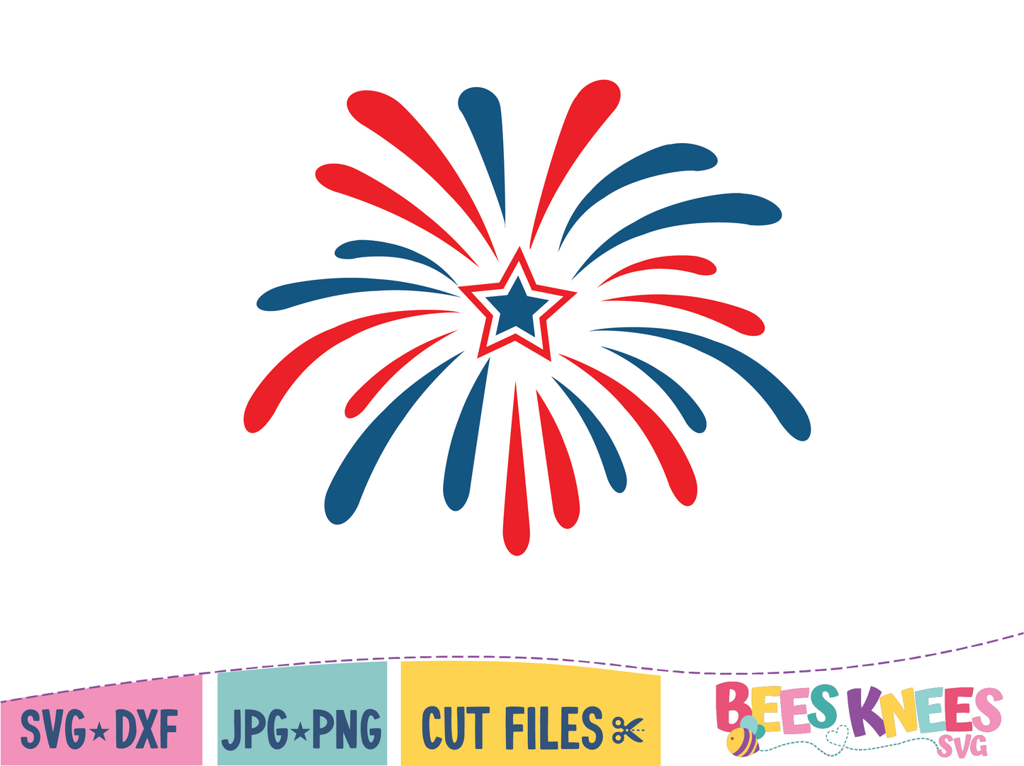 4th of July Patriotic Fireworks SVG Cut File Bundle