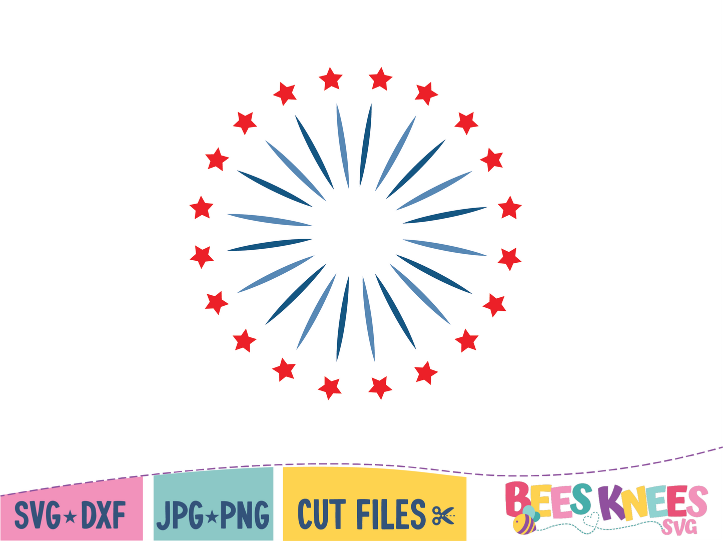 4th of July Patriotic Fireworks SVG Cut File Bundle