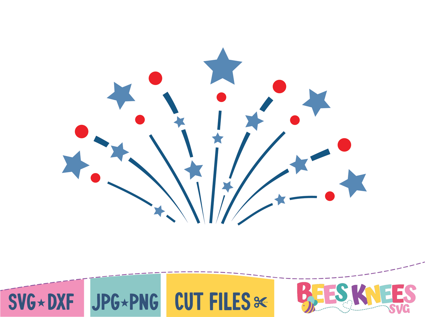 4th of July Patriotic Fireworks SVG Cut File Bundle