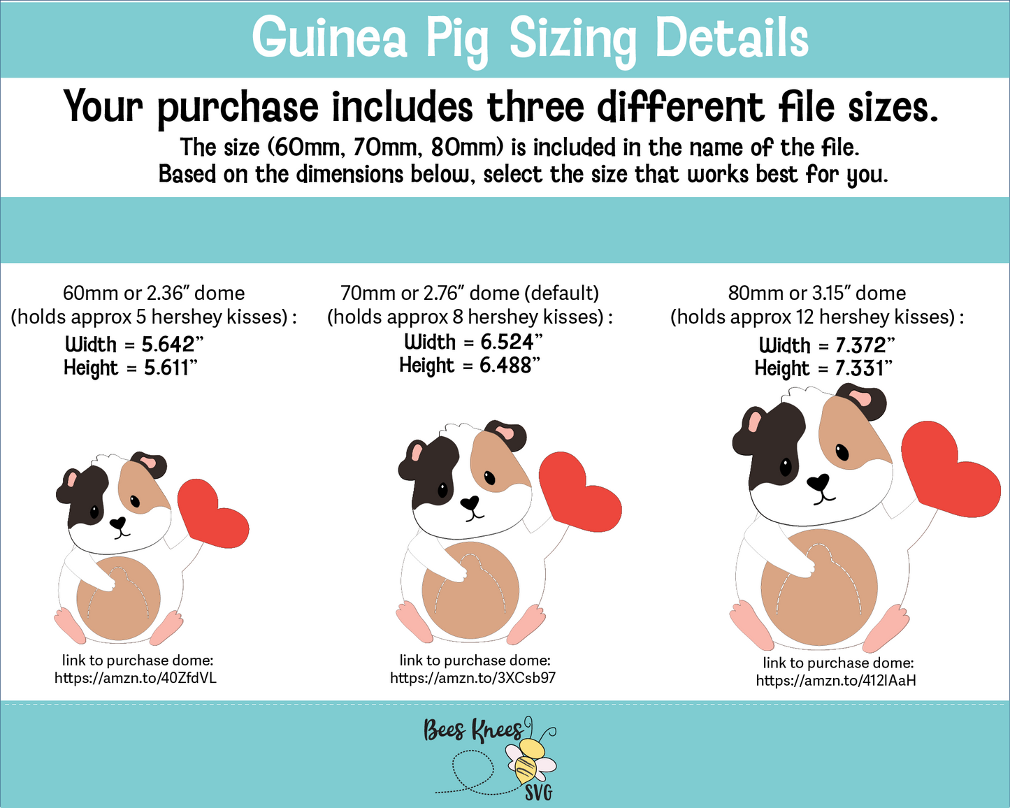 Guinea Pig Heart Dome Candy Holder SVG File