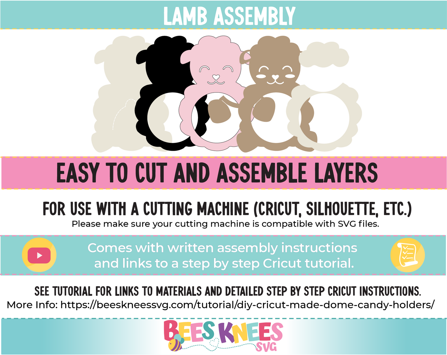 Lamb Dome Candy Holder SVG File