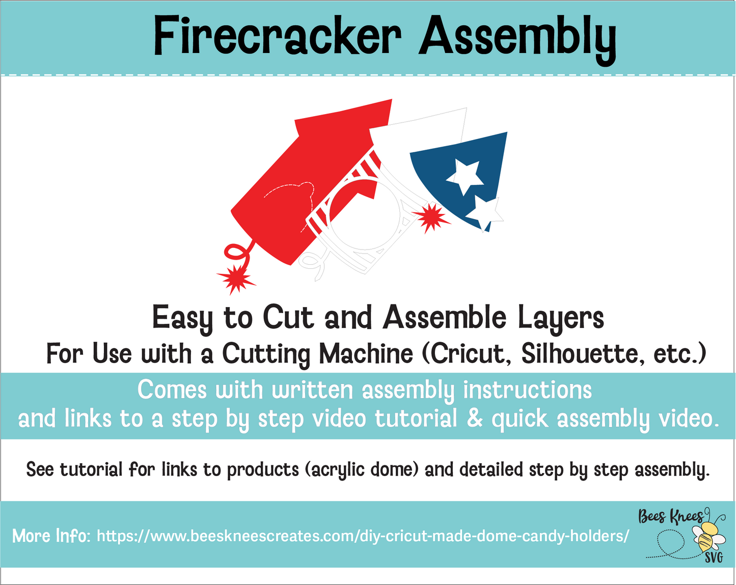 Patriotic Firecracker Candy Holder SVG File