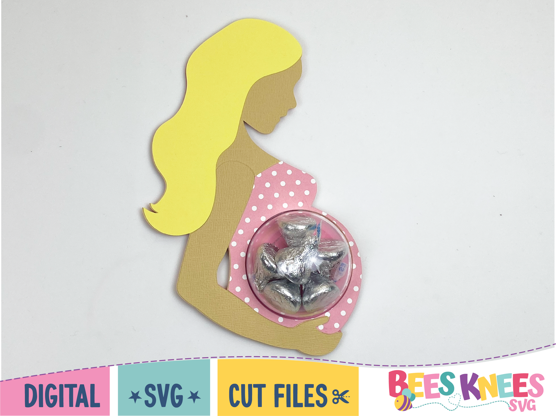 Pregnant mother to be candy holder DIY made out of cardstock. Digital Download SVG Cut File for Cricut or Silhouette