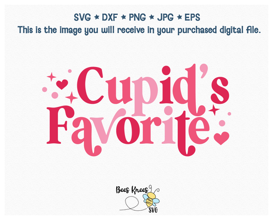 Cupid's Favorite Retro Modern SVG Cut File Digital Download