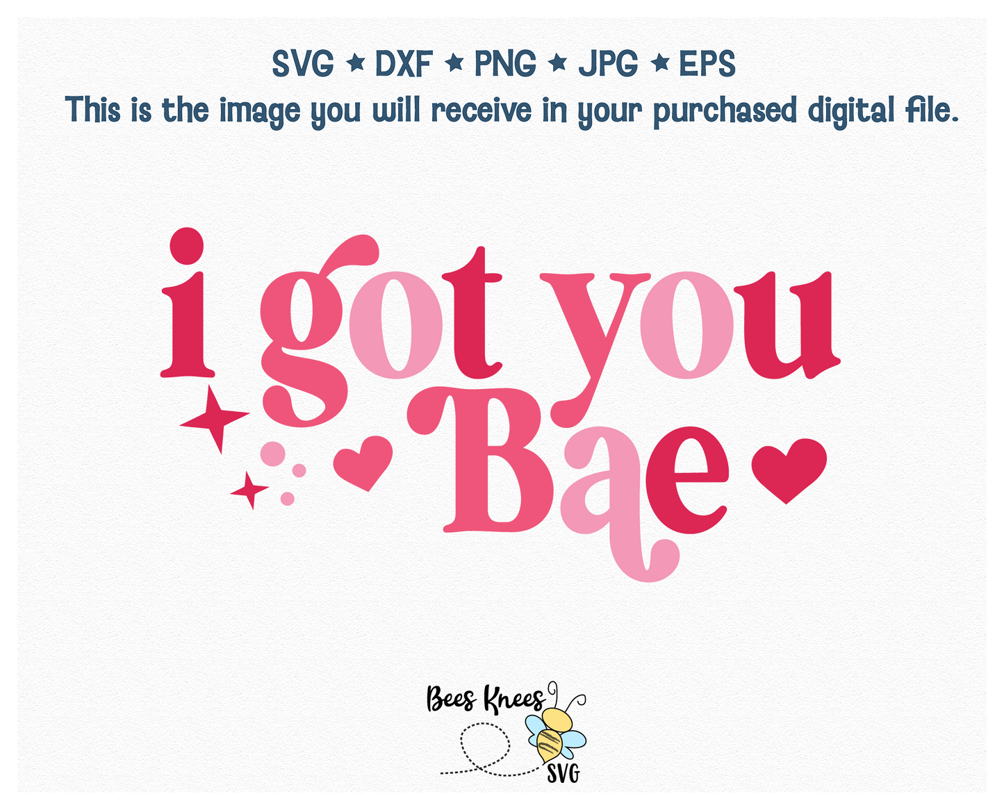 I Got You Bae Retro Modern SVG Cut File Digital Download