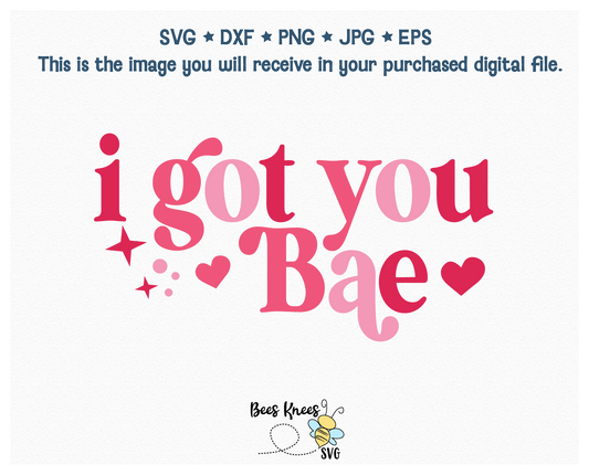 I Got You Bae Retro Modern SVG Cut File Digital Download