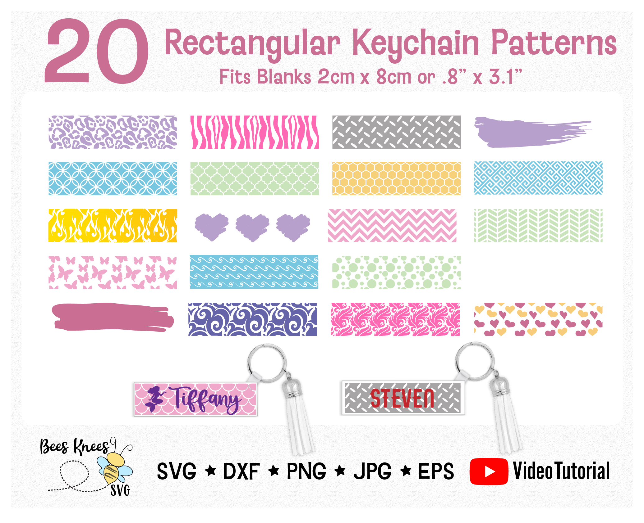 Rectangle Pattern Keychain 3.1