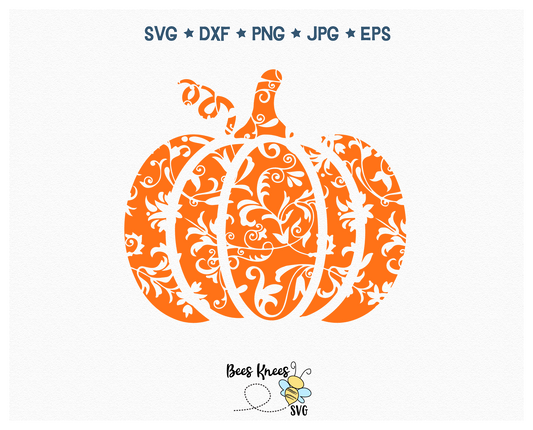 Floral Vine Pumpkin SVG