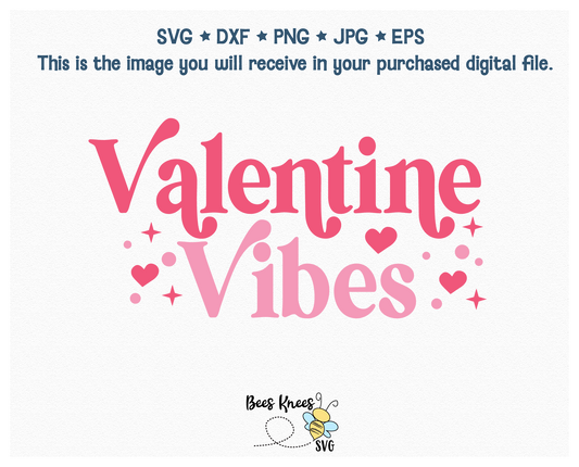 Valentine Vibes Retro Modern SVG Cut File Digital Download