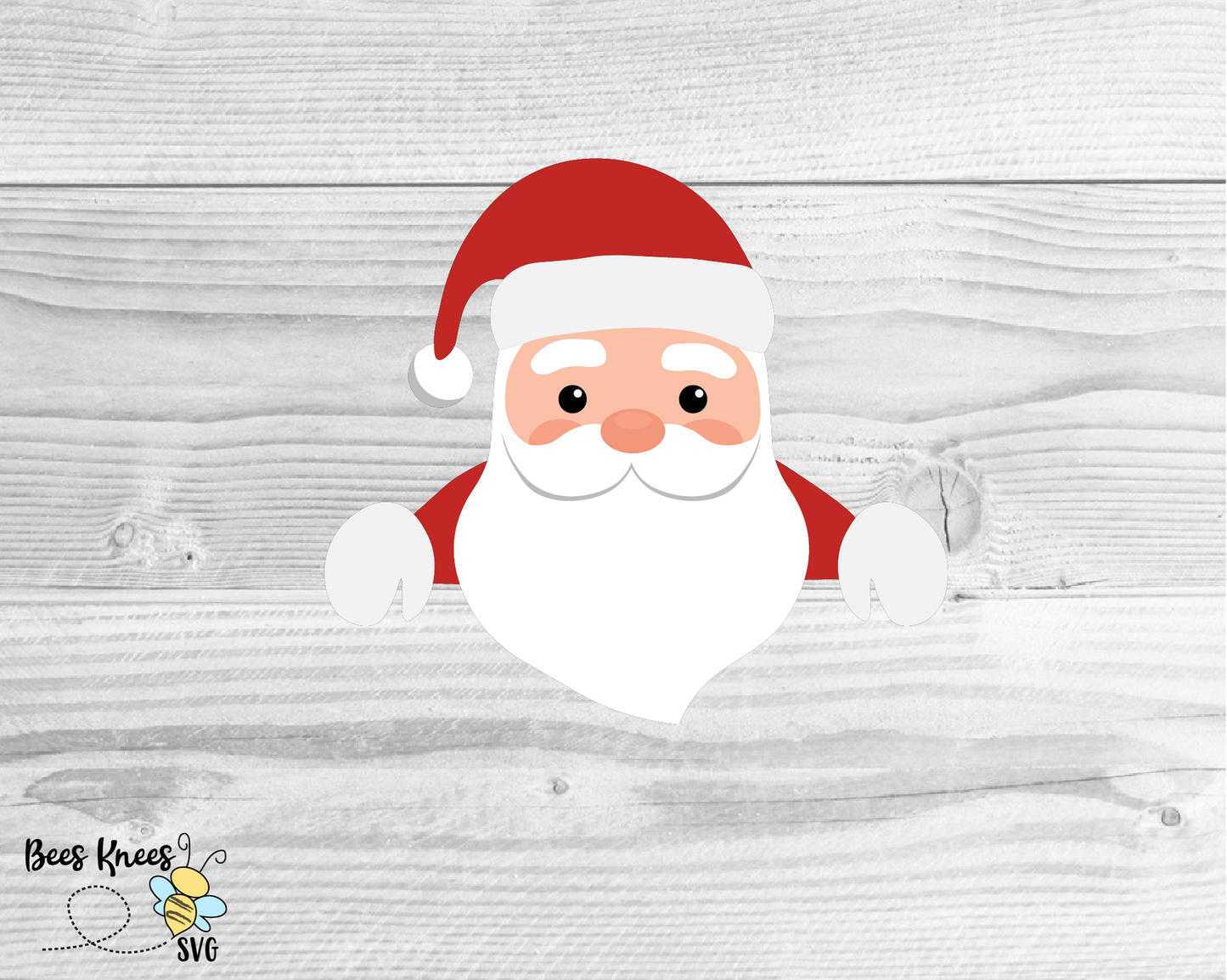 Peeking Santa Monogram SVG File