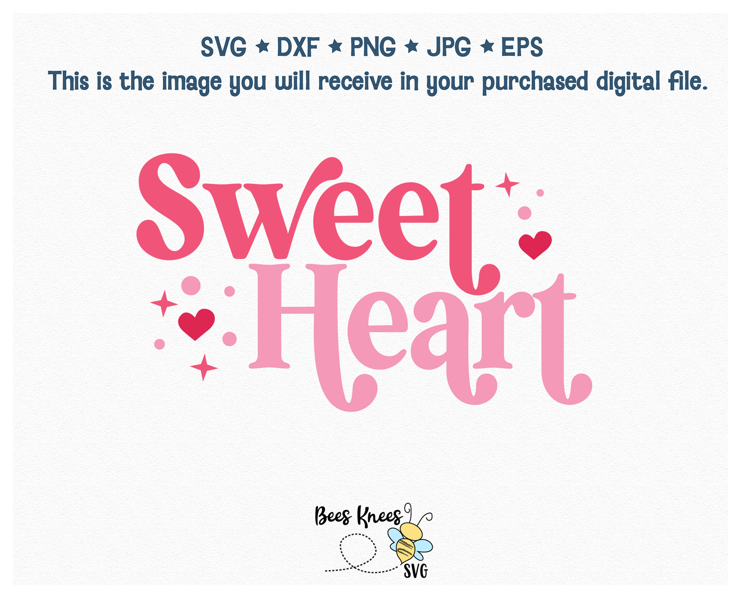 Sweet Heart Retro Modern SVG Cut File Digital Download