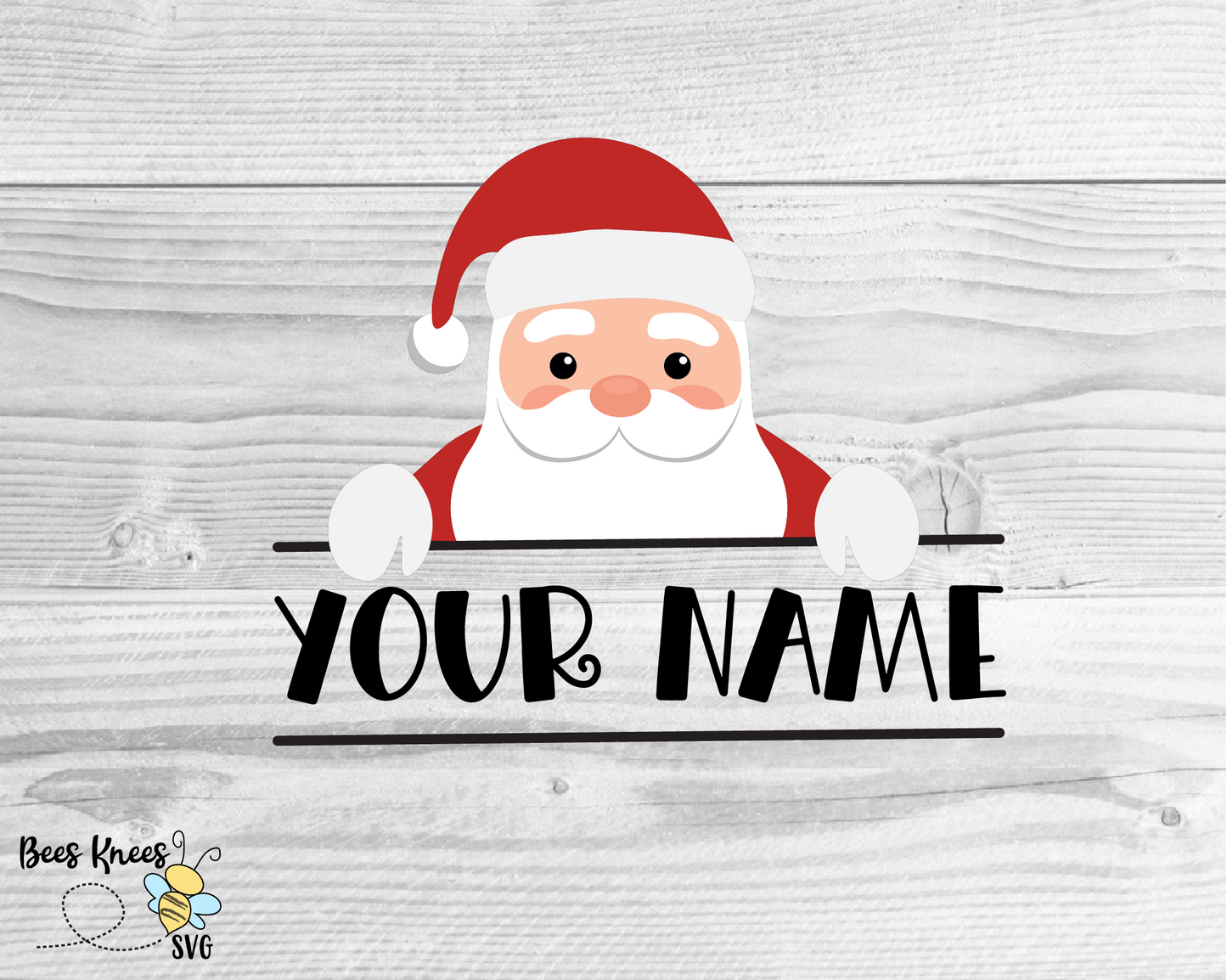 Peeking Santa Monogram SVG File