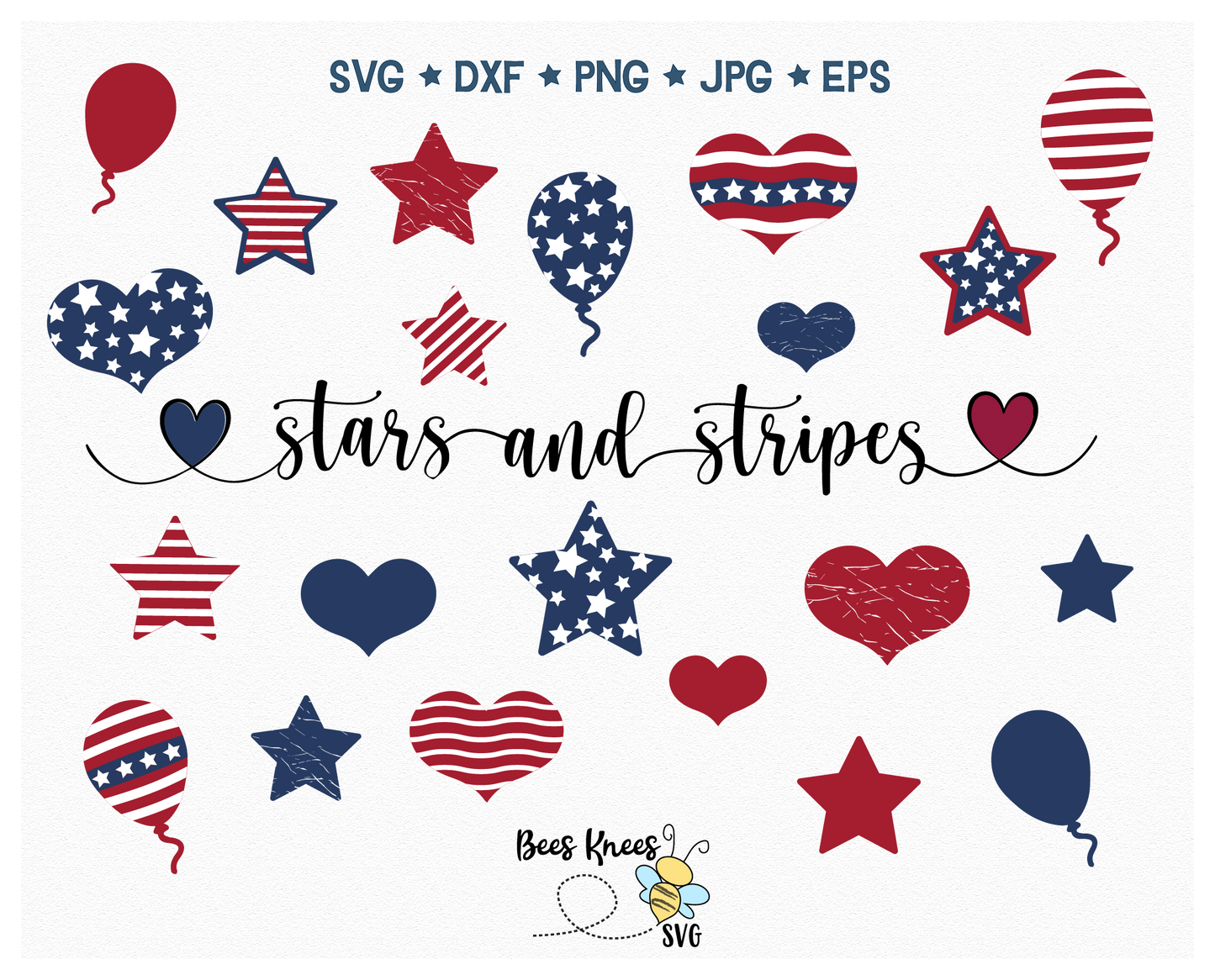 Stars and Stripes Bundle 4th of July SVG Cut File