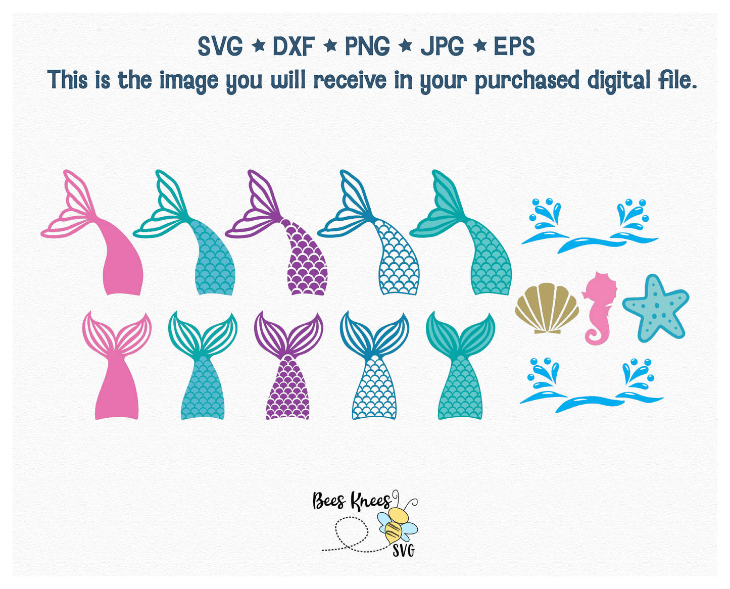 Mermaid Tails SVG Cut File Bundle