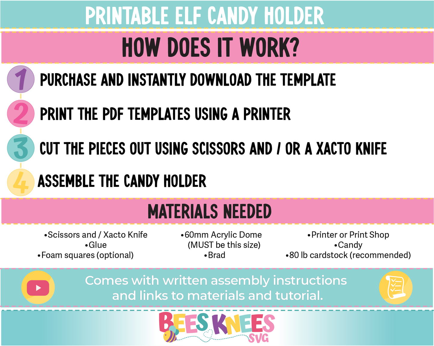 Printable Elf Candy Holder PDF