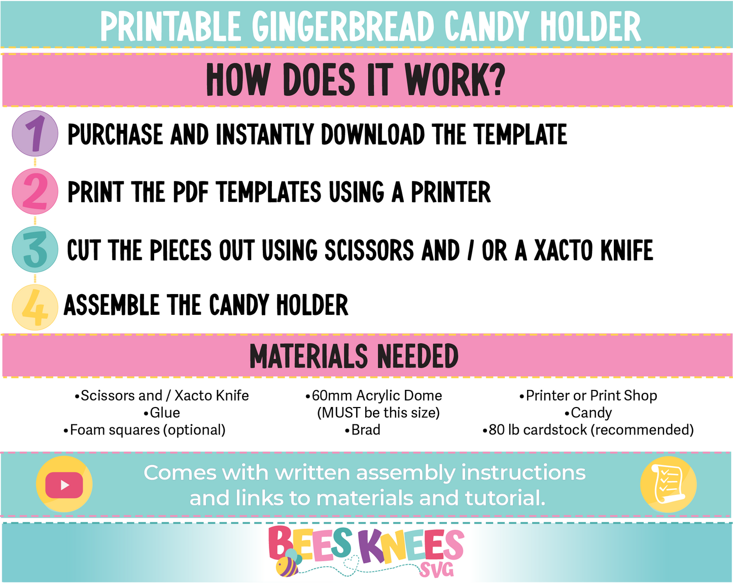 Printable Gingerbread Man Candy Holder PDF