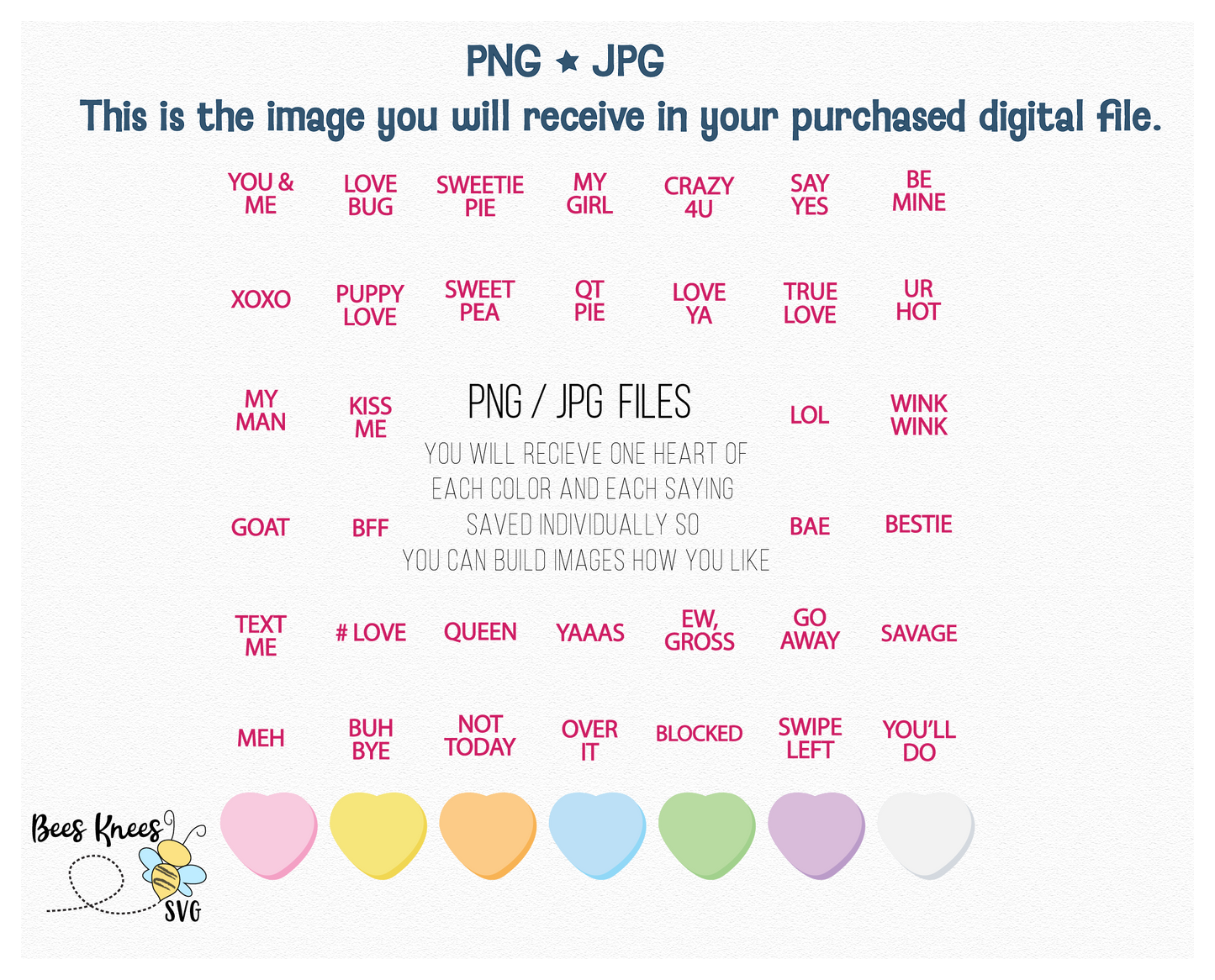 Conversation Hearts SVG PNG File