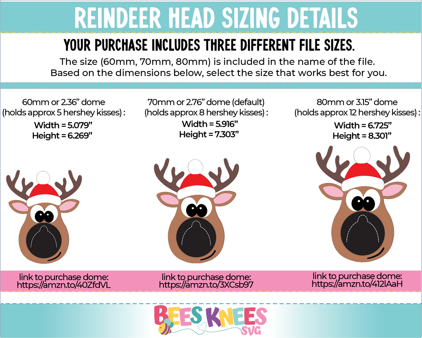 Reindeer Head Dome Candy Holder SVG File