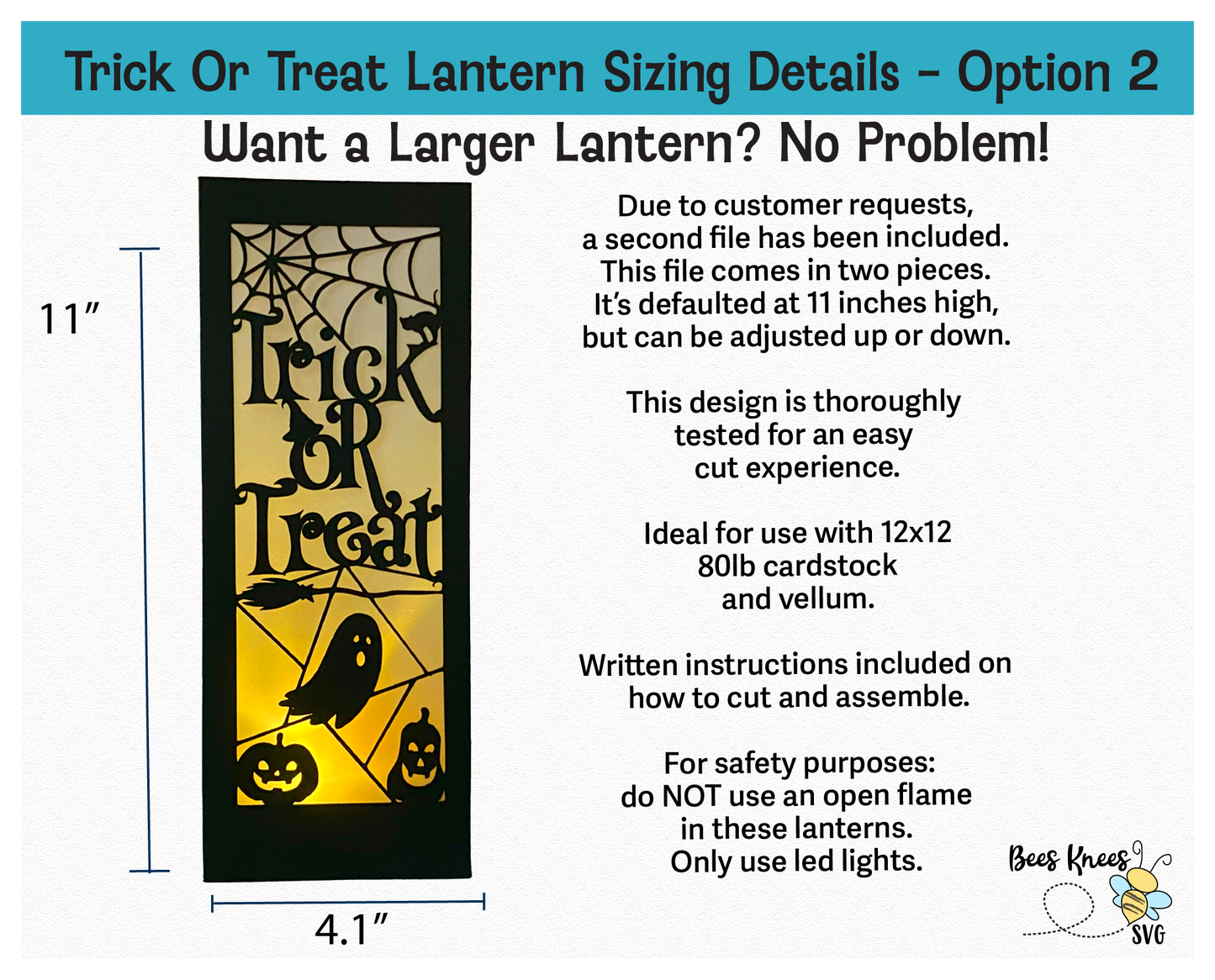 Trick or Treat Halloween Luminary Lantern