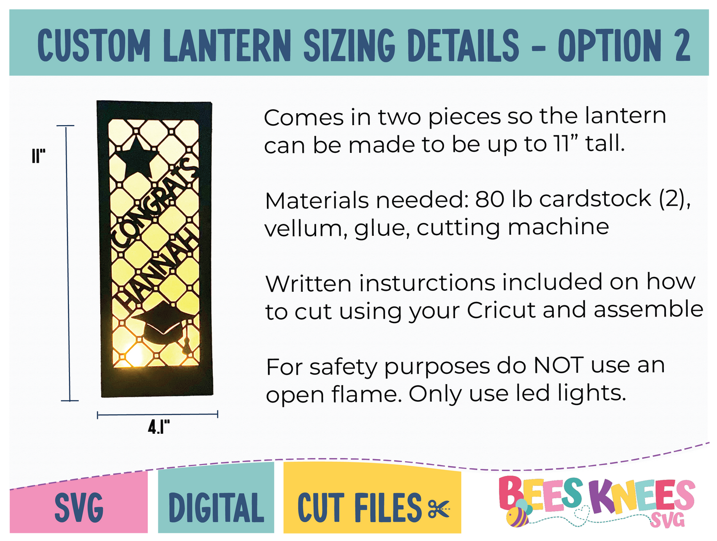 Custom Personalized 2024 Graduation Lantern Template SVG Digital File