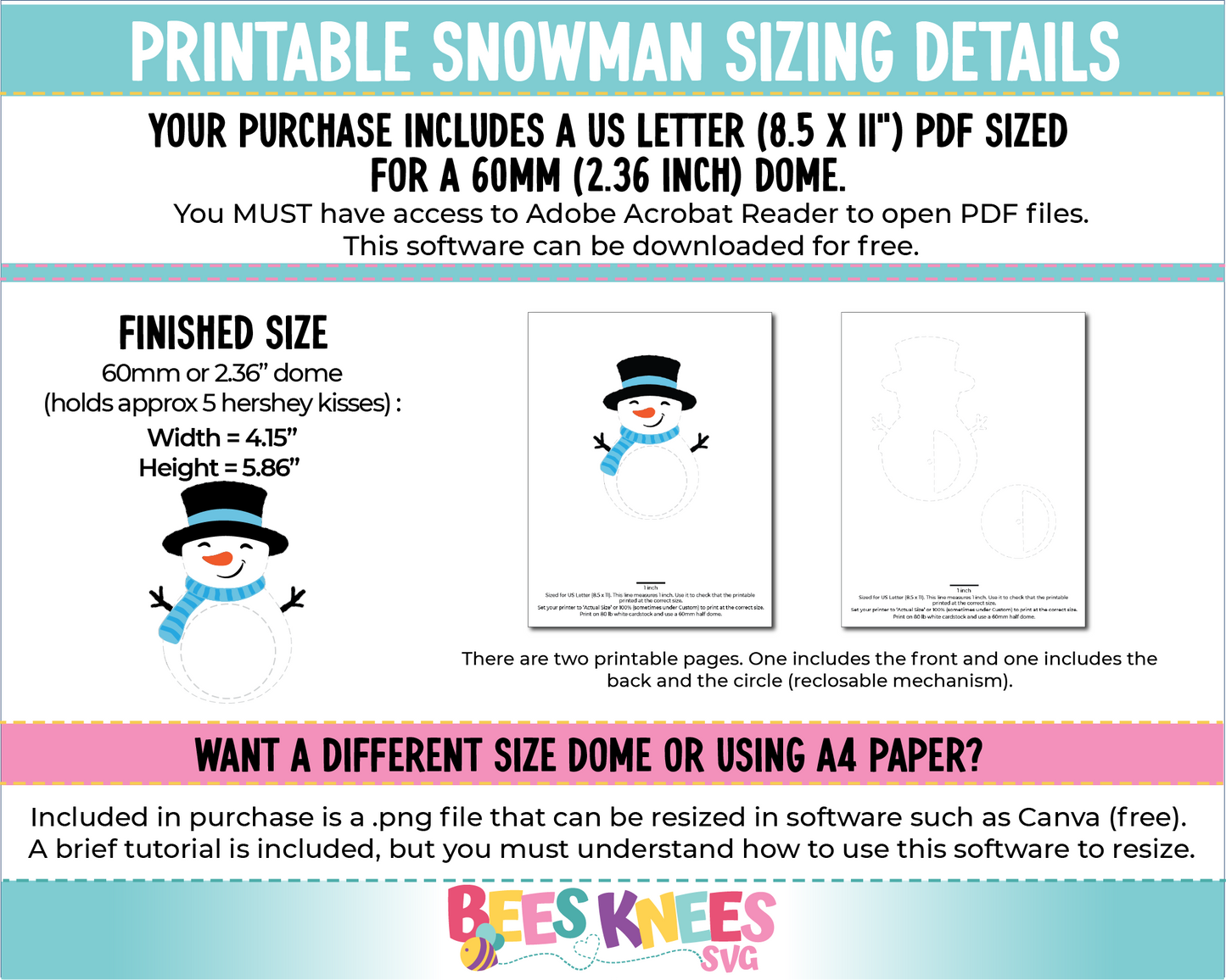 Printable Snowman Candy Holder PDF