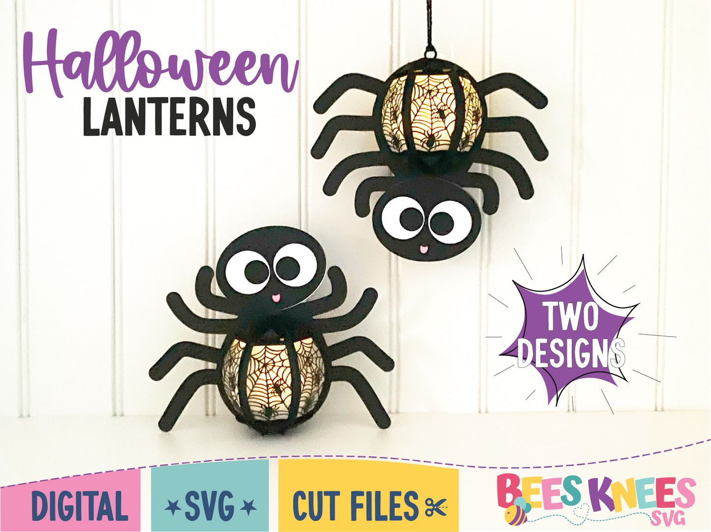 Cute Spider Halloween Lantern SVG Cut File Digital Download for Cricut or Silhouette