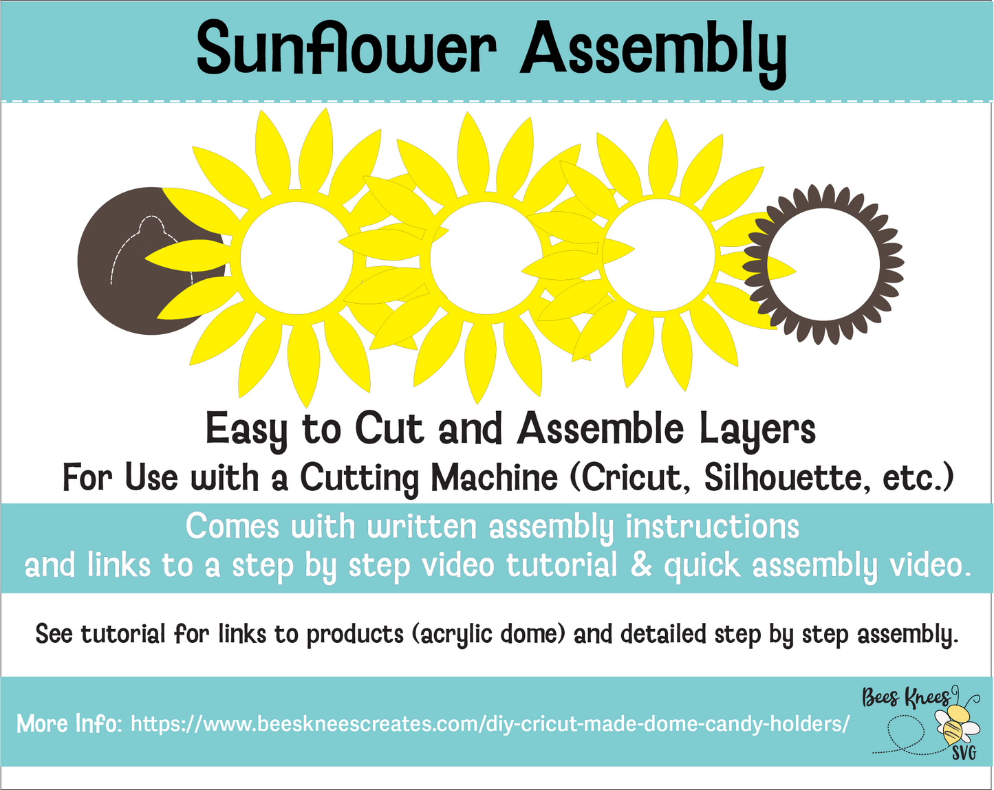 Sunflower Candy Holder SVG File