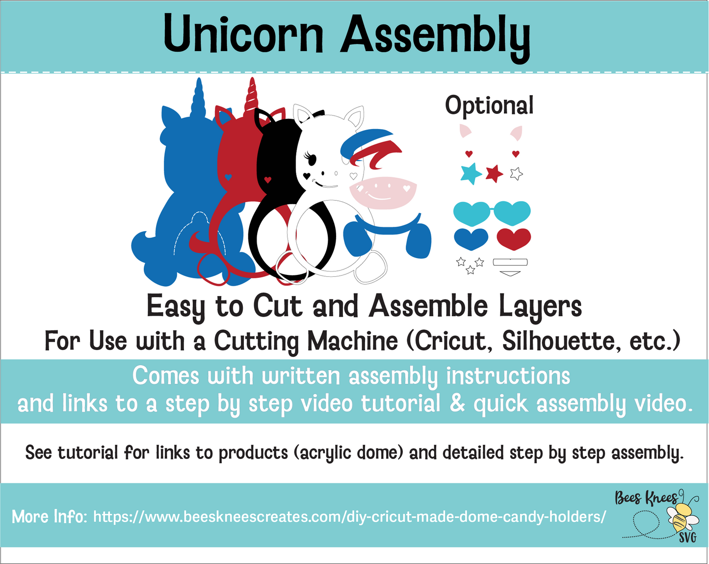 Patriotic Unicorn Candy Holder SVG File