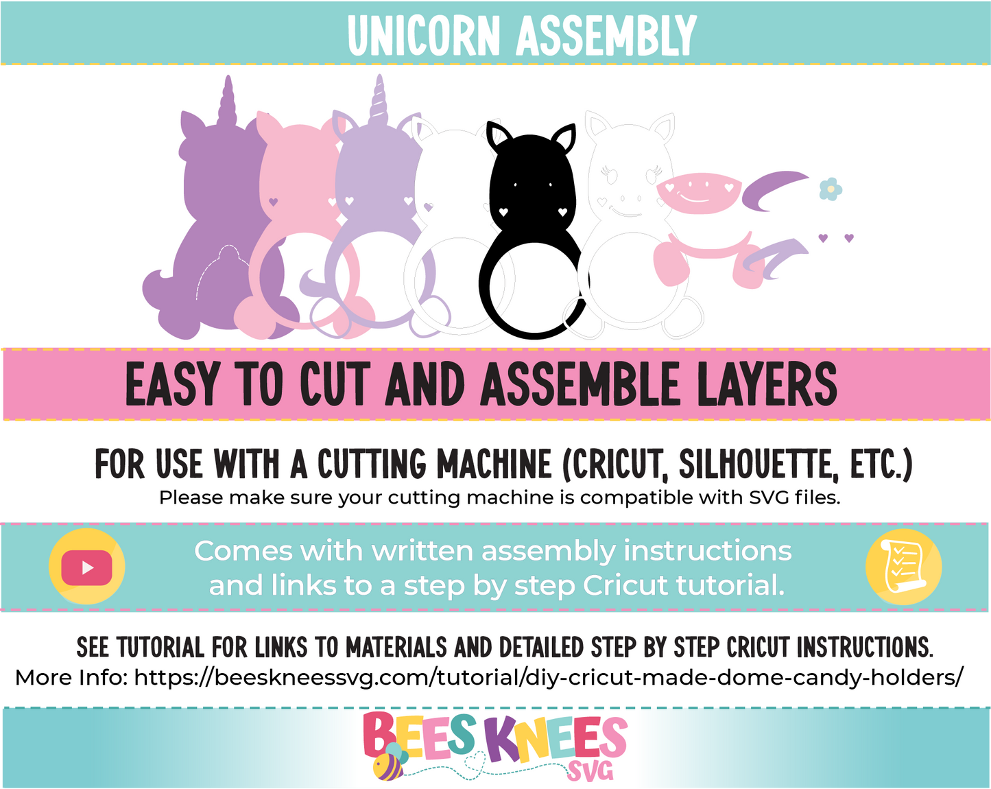 Unicorn Dome Candy Holder SVG File