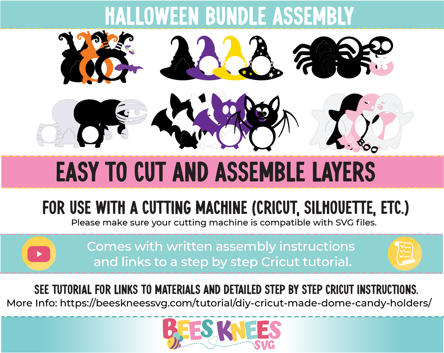 Halloween Dome Candy Holder SVG Bundle